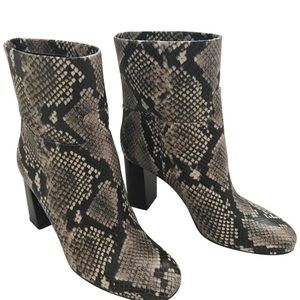 Tory Burch Snake-print Leather Ankle Boots/Booties